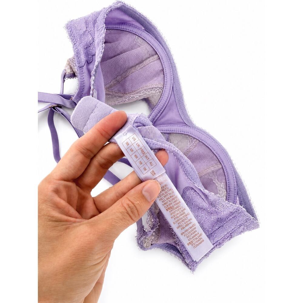Savage X Fenty Lavender Lace Underwire Bra Women’s Size 32B - Picture 3 of 3
